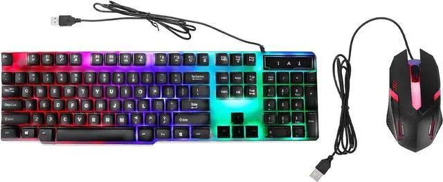 Main image of Mechanical Gaming Keyboard, 104 Key RGB Backlit USB Gaming Keyboard Mouse Set, Wired Keyboard Mouse Combo, Ergonomic Design, Easy to Carry, for Home, Game Room, Office