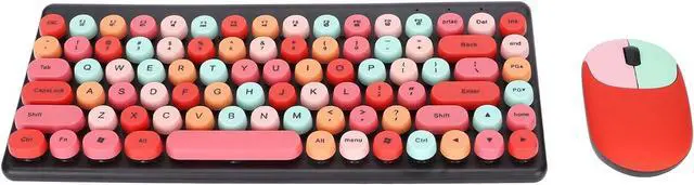 Alt view image 7 of 7 - Cute Colorful Multimedia 86 Keys Keyboard Mouse Combo Light Quiet 2.4G for PC (Lipstick Mixed Colors)