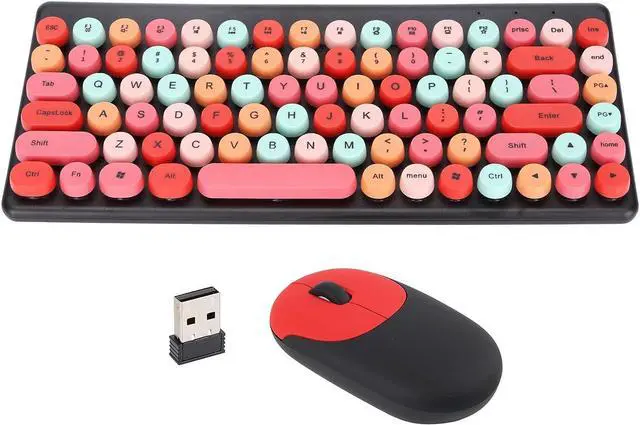 Alt view image 6 of 7 - Cute Colorful Multimedia 86 Keys Keyboard Mouse Combo Light Quiet 2.4G for PC (Lipstick Mixed Colors)