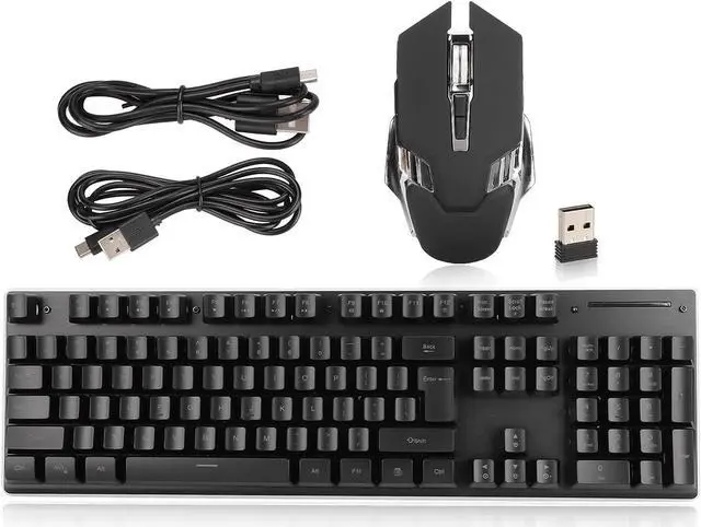 Alt view image 7 of 7 - RGB Keyboard Mouse Combo, LED Backlit Gaming Keyboard Mouse,7D 3200DPI Adjustable Mice and 104 Keys Ergonomic Typewriter Mouse Set,for PC Game Computer