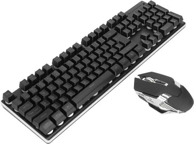 Main image of Gaming Keyboard and Mouse Combo, 2.4G Keyboard Mouse Adjustable 3200DPI with 104 Key LED Backlight Rechargeable 2000mAh Battery Suspension Keycaps Mice for PC Gamer