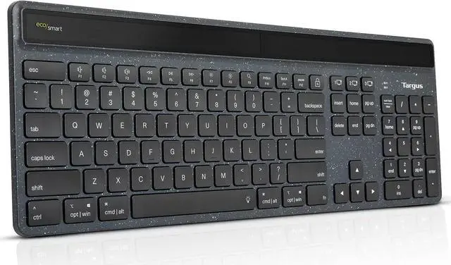 Main image of Targus Full-Size Sustainable EcoSmart Bluetooth Keyboard, Black - Compatible with Chrome OS, Windows, macOS, iOS, and Android (AKB868US)