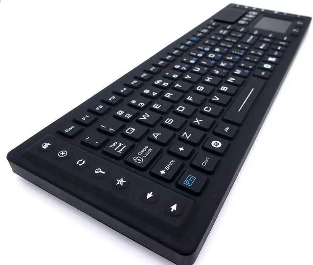 Alt view image 4 of 7 - DSI RF Wireless Keyboard with Touchpad IP67 Waterproof Silicone Black TBK104