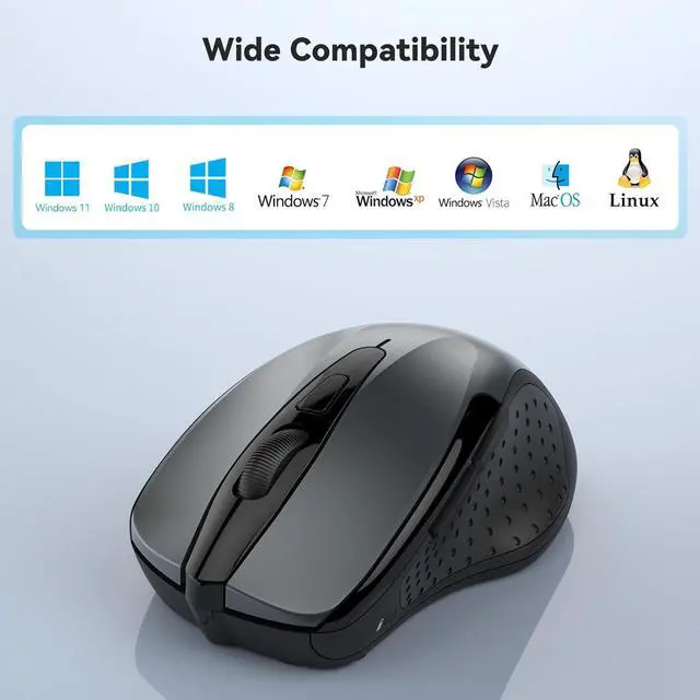 Alt view image 7 of 7 - Bluetooth Mouse Wireless Mouse with 6 Buttons 5 Adjustable DPI Levels 24 Month Battery Life Ergonomic Computer Mouse for Laptop Computer Mac PC Windows Chromebook Notebook