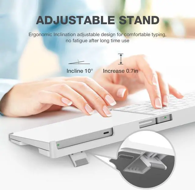 Alt view image 4 of 7 - Bestand Keyboard Stand Compatible with Apple Magic Wireless Keyboard and Apple Magic Trackpad (Apple Keyboard & Trackpad are not Included)