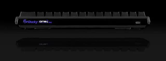 Alt view image 4 of 6 - Ducky x MK Blackout One 2 Mini RGB LED 60% Double Shot PBT Limited Mechanical Keyboard (Gat Red)