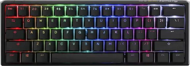 Main image of Ducky One 3 Mini 60% Mechanical Keyboard: Quack Mechanics Dampening, Hot-Swappable Cherry MX Red Switches, High-Density PBT Tripleshot Keycaps, RGB, US, Black