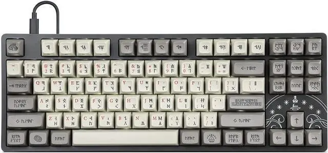 Alt view image 4 of 7 - DROP + The Lord of The Rings Dwarvish TKL Mechanical Keyboard - MT3 Profile Keycaps with Accent Keys - Holy Panda X Tactile Switches - PBT Dye-Sub Keycaps - LED Backlight - Dark Gray