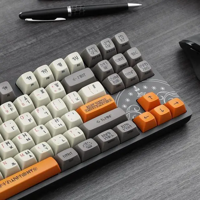 Alt view image 2 of 7 - DROP + The Lord of The Rings Dwarvish TKL Mechanical Keyboard - MT3 Profile Keycaps with Accent Keys - Holy Panda X Tactile Switches - PBT Dye-Sub Keycaps - LED Backlight - Dark Gray