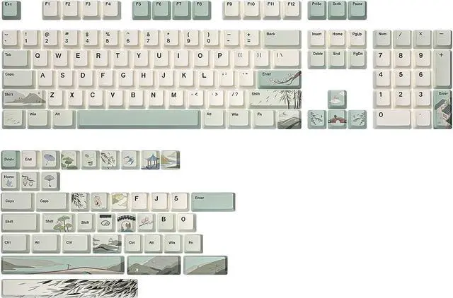 Alt view image 6 of 7 - YUNZII YZ98 Gasket Mechanical Keyboard(White, Cocoa Cream V2 Switch),Spring Tea Keycap Cherry(Cherry Profile, Spring Tea)