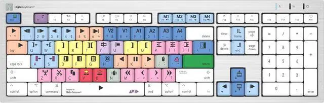 Main image of Logickeyboard 'Slimline' Designed for use with Avid Media Composer on Mac  'Classic' Layout  p/n LKBU-MCOM4-CWMU-US