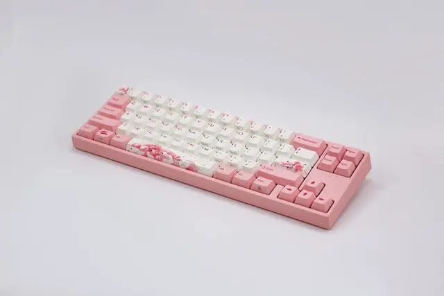 Alt view image 2 of 6 - Varmilo Ducky x Miya Mac Pro Sakura R2 White LED 65% Double Shot PBT Mechanical Keyboard (Cherry MX Red)