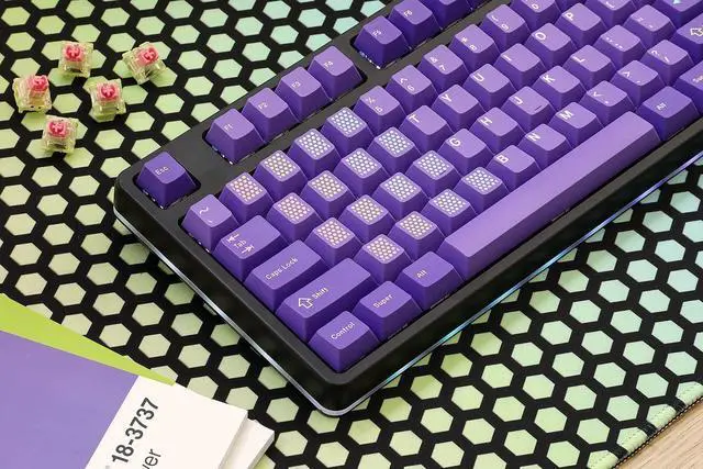 Alt view image 5 of 7 - DROP + MiTo GMK Serenity Custom Keycap Set, Doubleshot ABS Cherry Profile, Compatible with Cherry MX Style Stems & Mechanical Keyboards (Spacebars Kit), Purple