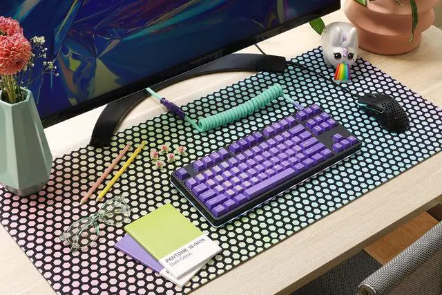 Alt view image 6 of 7 - DROP + MiTo GMK Serenity Custom Keycap Set, Doubleshot ABS Cherry Profile, Compatible with Cherry MX Style Stems & Mechanical Keyboards (Spacebars Kit), Purple