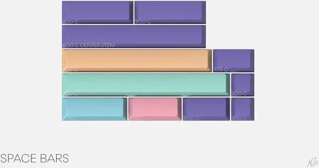 Alt view image 2 of 7 - DROP + MiTo GMK Serenity Custom Keycap Set, Doubleshot ABS Cherry Profile, Compatible with Cherry MX Style Stems & Mechanical Keyboards (Spacebars Kit), Purple