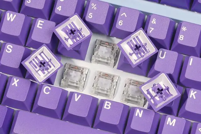 Alt view image 3 of 7 - DROP + MiTo GMK Serenity Custom Keycap Set, Doubleshot ABS Cherry Profile, Compatible with Cherry MX Style Stems & Mechanical Keyboards (Spacebars Kit), Purple