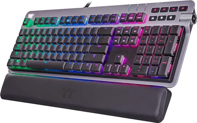 Main image of Thermaltake Argent K6 RGB Low Profile Mechanical Gaming Keyboard, Cherry MX Speed Silver, Alumiunm Top Plate, Multi-fucntion Knob, Wrist Rest, GKB-KB6-LSSRUS-01