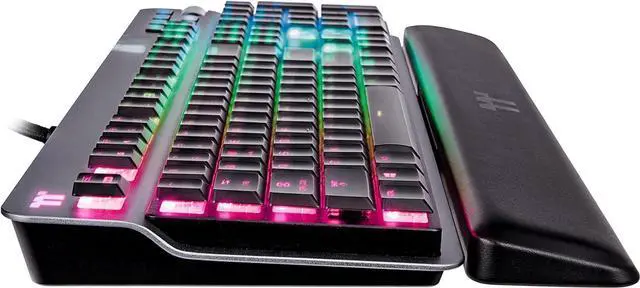 Alt view image 3 of 6 - Thermaltake Argent K6 RGB Low Profile Mechanical Gaming Keyboard, Cherry MX Speed Silver, Alumiunm Top Plate, Multi-fucntion Knob, Wrist Rest, GKB-KB6-LSSRUS-01