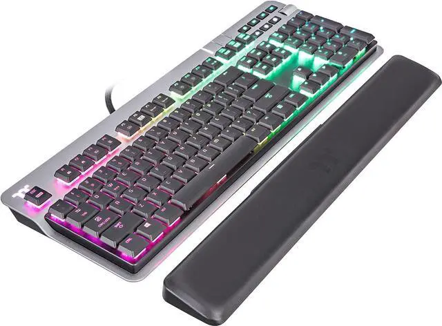 Alt view image 5 of 6 - Thermaltake Argent K6 RGB Low Profile Mechanical Gaming Keyboard, Cherry MX Speed Silver, Alumiunm Top Plate, Multi-fucntion Knob, Wrist Rest, GKB-KB6-LSSRUS-01