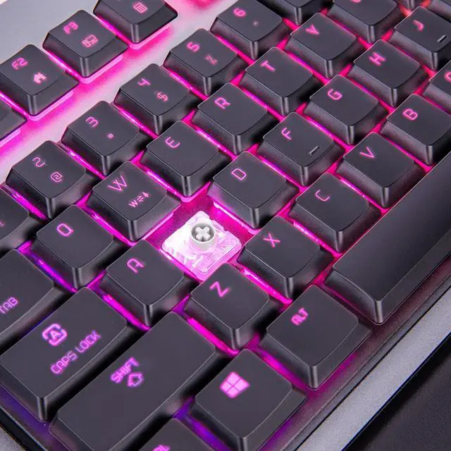 Alt view image 6 of 6 - Thermaltake Argent K6 RGB Low Profile Mechanical Gaming Keyboard, Cherry MX Speed Silver, Alumiunm Top Plate, Multi-fucntion Knob, Wrist Rest, GKB-KB6-LSSRUS-01
