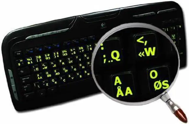 Alt view image 2 of 6 - Glowing Fluorescent Programmer Dvorak - English Keyboard Stickers