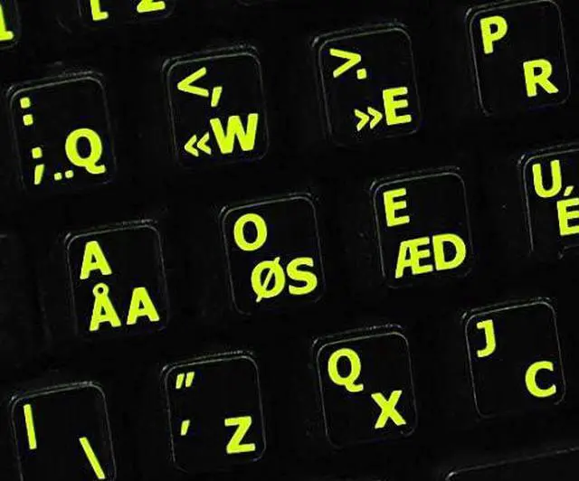 Alt view image 3 of 6 - Glowing Fluorescent Programmer Dvorak - English Keyboard Stickers
