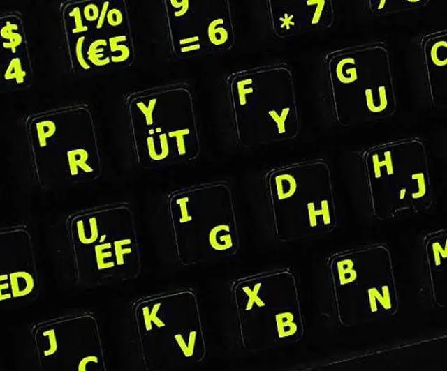 Alt view image 4 of 6 - Glowing Fluorescent Programmer Dvorak - English Keyboard Stickers