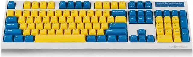 Alt view image 2 of 3 - Leopold FC900RBT Bluetooth Yellow/Blue PD Double Shot PBT Mechanical Keyboard (Cherry MX Brown)