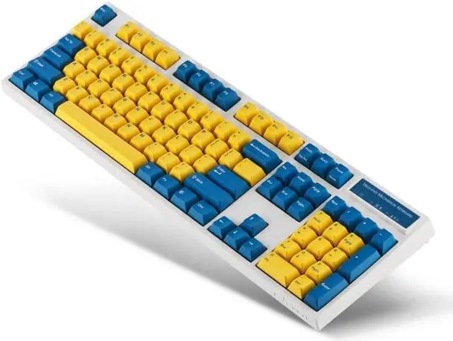 Alt view image 3 of 3 - Leopold FC900RBT Bluetooth Yellow/Blue PD Double Shot PBT Mechanical Keyboard (Cherry MX Brown)