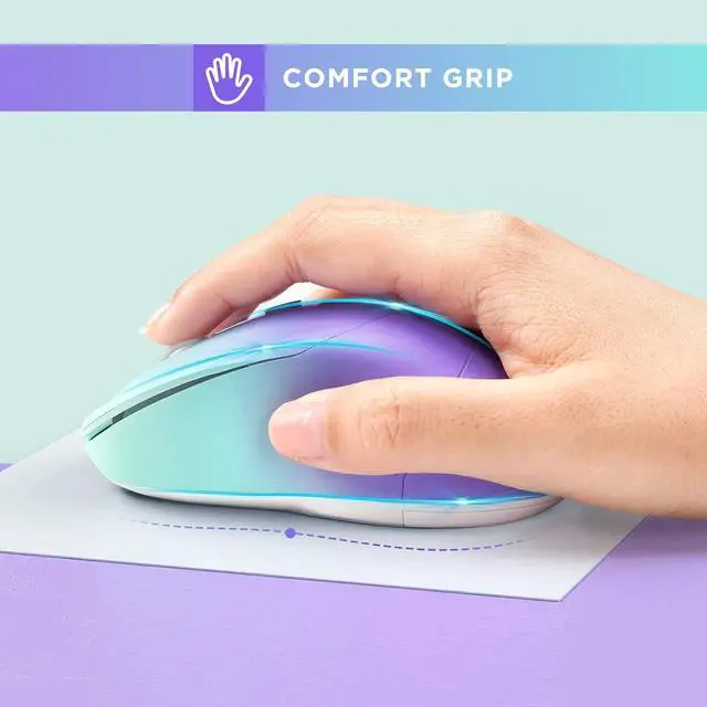 Alt view image 3 of 7 - Wireless Mouse Mouse Jiggler for Laptop - USB Laptop Mouse with Undetectable Random Movement Jiggler Mode for Computers - Purple