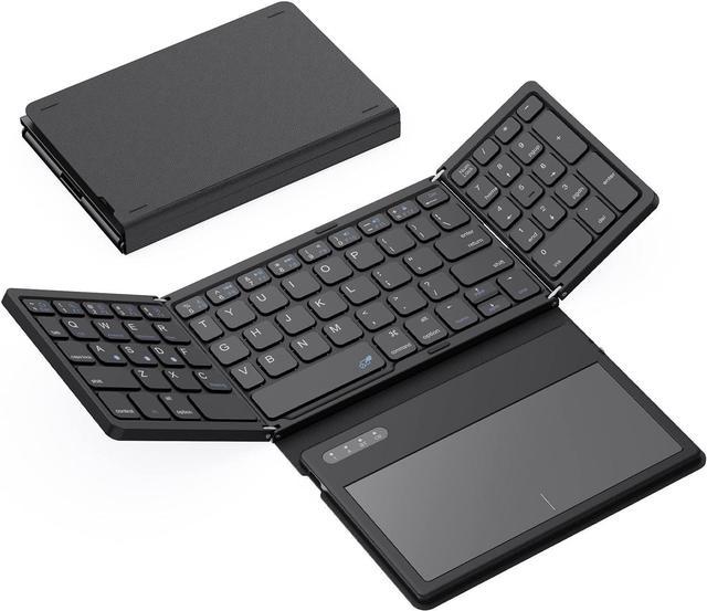 GEODMAER Foldable Bluetooth Keyboard, Portable Full Size Folding 