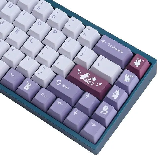 Main image of JOMKIZ Keycaps, 156 Keys Dye Sublimation Cherry Profile First Love PBT Keycap Set for Cherry MX Switch ASIN/ISO Layout Mechanical Keyboard