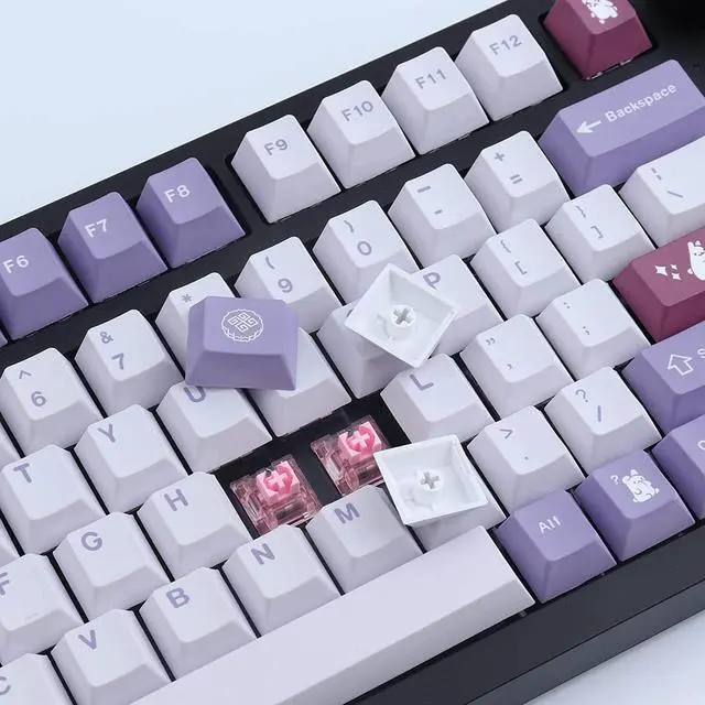 Alt view image 6 of 7 - JOMKIZ Keycaps, 156 Keys Dye Sublimation Cherry Profile First Love PBT Keycap Set for Cherry MX Switch ASIN/ISO Layout Mechanical Keyboard