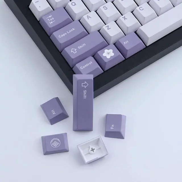 Alt view image 7 of 7 - JOMKIZ Keycaps, 156 Keys Dye Sublimation Cherry Profile First Love PBT Keycap Set for Cherry MX Switch ASIN/ISO Layout Mechanical Keyboard