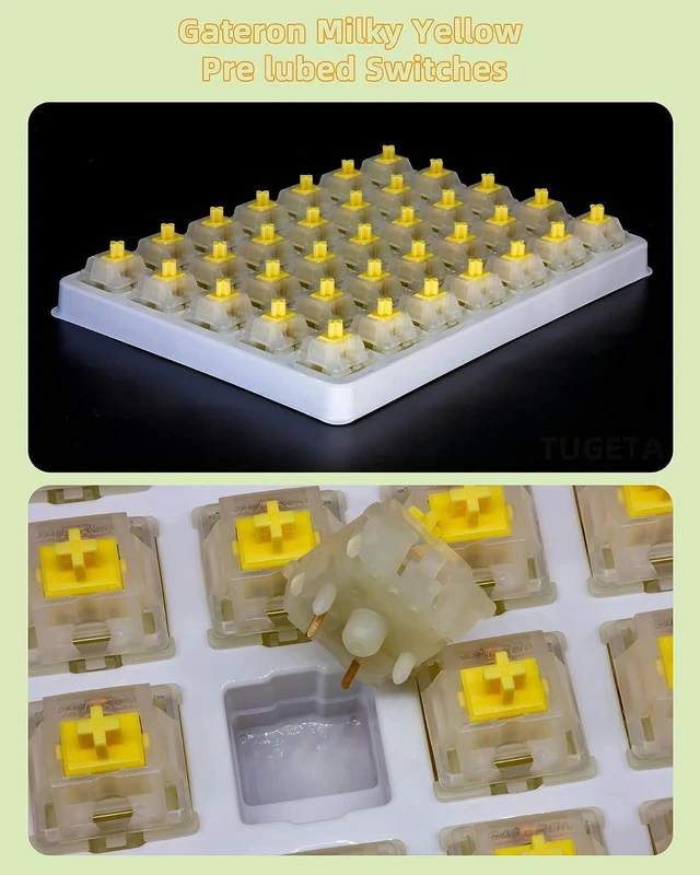 Alt view image 3 of 7 - Gateron Milky Yellow Switches for Mechanical Keyboard Pre Lubed Silent Linear Keyboard Switches 5Pin (GPRO70PCS)