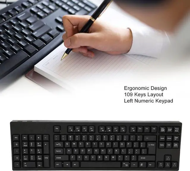 Alt view image 3 of 7 - Left Handed Keyboard, 109 Keys Ergonomic Wired Computer Keyboard, Plug and Play USB Keyboard for Desktop PC Laptop Business Accounting Designer
