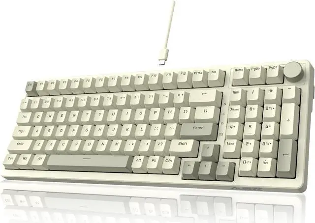 Main image of NACODEX AK992 99 Key Hot Swappable Gasket Mount Keyboard with Volume Knob, OEM PBT Keycaps, Programmable Blue Backlit Wired PC Gaming Custom Keyboard