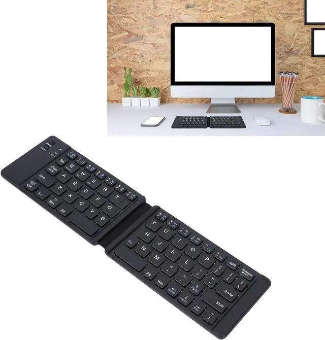 Alt view image 4 of 7 - PUSOKEI Foldable Keyboard, Folding Keyboard Portable Keyboard Foldable Keyboard BT3.0 Fast Typing Silent 120mAh Battery Compact Size Wide Compatibility Mini Wireless Keyboard(Black)