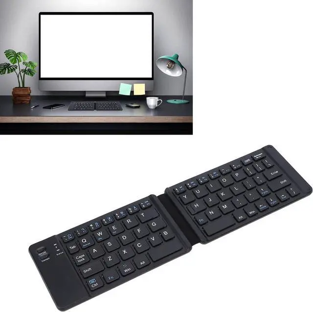Alt view image 5 of 7 - PUSOKEI Foldable Keyboard, Folding Keyboard Portable Keyboard Foldable Keyboard BT3.0 Fast Typing Silent 120mAh Battery Compact Size Wide Compatibility Mini Wireless Keyboard(Black)