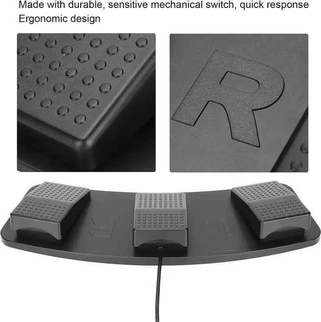 Alt view image 3 of 7 - USB Triple Foot Switch, Three Button Program Computer Keyboard Mouse Game Action Multifunctional Mechanical Foot Switch Pedal, for Playing Game Factory Testing