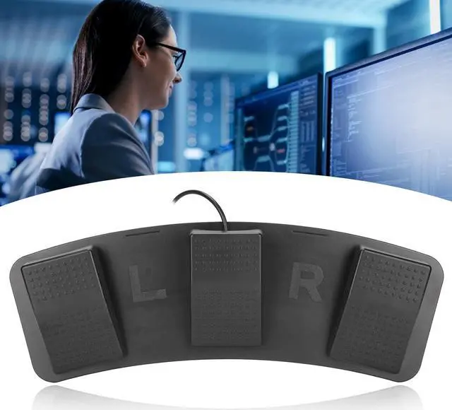 Alt view image 6 of 7 - USB Triple Foot Switch, Three Button Program Computer Keyboard Mouse Game Action Multifunctional Mechanical Foot Switch Pedal, for Playing Game Factory Testing