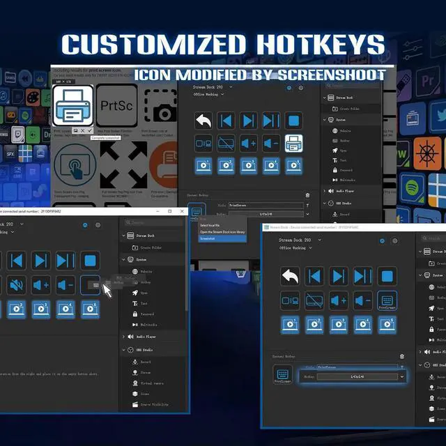 Alt view image 5 of 7 - Controller, All in One Keypad for Streaming, 15 Custom Keys, Studio Controller LCD Custom Keyboard for 4KCU for OBS for Twitch for YouTube for Twitter
