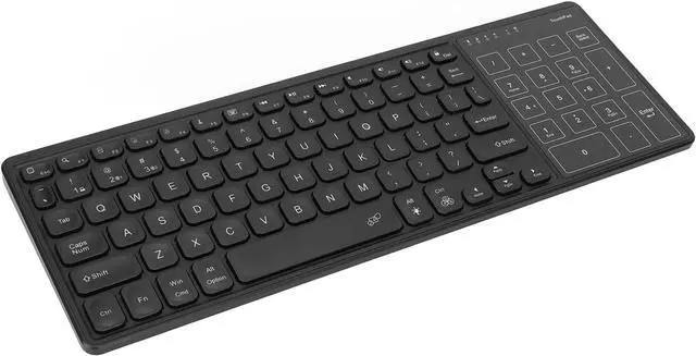 Main image of VBESTLIFE Bluetooth Keyboard with Touchpad Numeric Keypad, 78 Keys Portable RGB Backlit Slim Keyboard with Touchpad for Computer Laptop(Black)