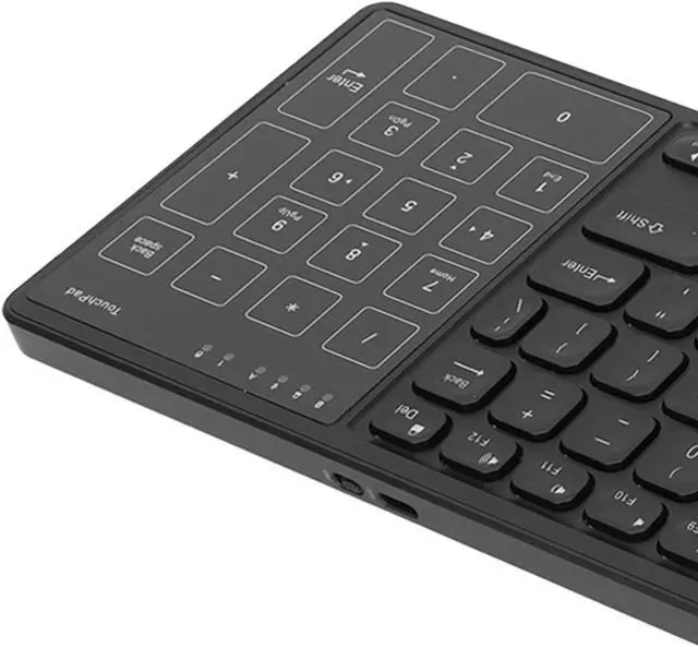 Alt view image 4 of 7 - VBESTLIFE Bluetooth Keyboard with Touchpad Numeric Keypad, 78 Keys Portable RGB Backlit Slim Keyboard with Touchpad for Computer Laptop(Black)