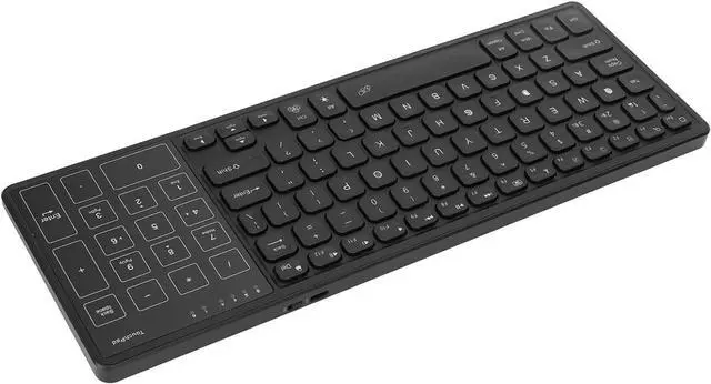 Alt view image 6 of 7 - VBESTLIFE Bluetooth Keyboard with Touchpad Numeric Keypad, 78 Keys Portable RGB Backlit Slim Keyboard with Touchpad for Computer Laptop(Black)