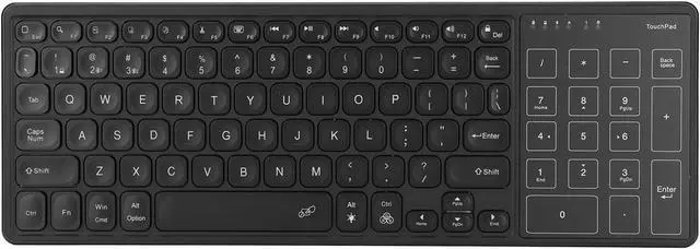 Alt view image 3 of 7 - VBESTLIFE Bluetooth Keyboard with Touchpad Numeric Keypad, 78 Keys Portable RGB Backlit Slim Keyboard with Touchpad for Computer Laptop(Black)