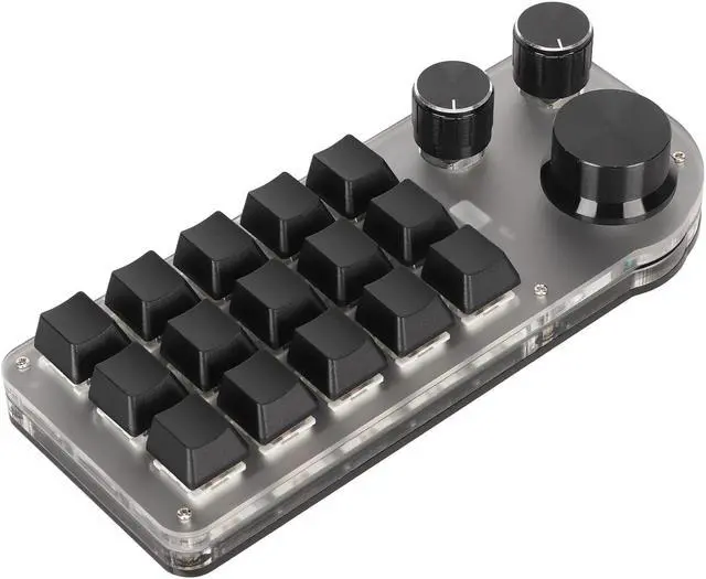 Main image of Sonew 15 Keys Programmable Keyboard, 3 Knobs 15 Keys, Portable RGB Bluetooth DIY Mechanical Gaming Keypad, for Office Laboratory Gaming Work Editing