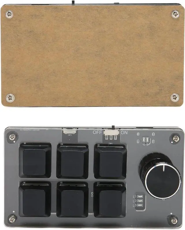 Alt view image 7 of 7 - ASHATA Mini Mechanical Keyboard, Bluetooth 6 Keys DIY Programmable Keypad Dual Mode OSU Wired USB Keypad Suitable for Office, Game, Music, Media, etc
