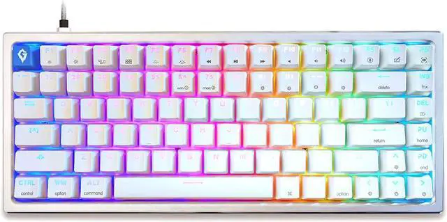 Main image of Glacier GK84 Arctic 75% Wired Detachable USB-C Mechanical Keyboard Hot Swap with Aluminum Frame and ABS Keycaps (White)