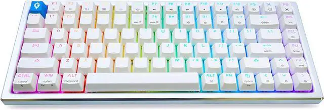 Alt view image 2 of 5 - Glacier GK84 Arctic 75% Wired Detachable USB-C Mechanical Keyboard Hot Swap with Aluminum Frame and ABS Keycaps (White)